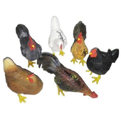 China Cheap Europe polyresin rooster and hen statue farm animals figurines garden decoration for sale