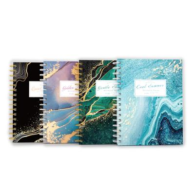 China Logo Printed Stationery Manufacturing A5 Notebook Spiral Hardcover Spiral Marble Notebook for sale