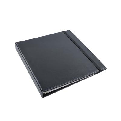 China Leather Elastic Closure 3 Ring Binder With Tablet Holder Office Professional Letter Tablet Holder for sale