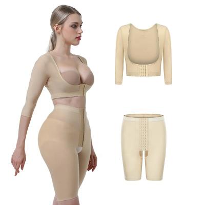 China Bestselling Antibacterial Shapewear Set Control Panties Colombian Faja Shapewear High Compression Shapewear With Sleeve Post Surgery Clothes for sale