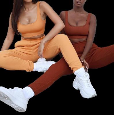 China 2021 QUICK DRY Fashion Womens Suits Two Piece Pants Set Custom Women Clothing Sweatpants Women Joggers Suits Two Piece Set for sale