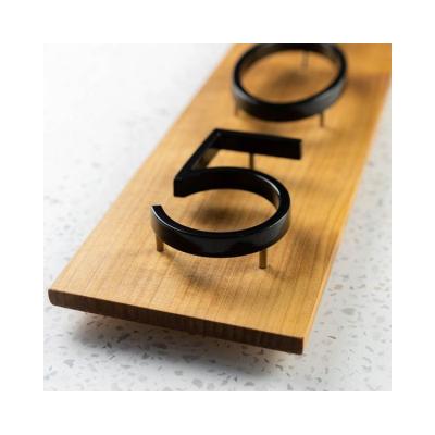 China European Style Modern Hot Selling Black Floating Architectural House Number License Plate for sale