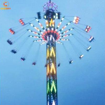 China Customized Outdoor Amusement Park Game Machine Sky Bug Top Spinning Free Fall Rides Flight Tower For Sale for sale