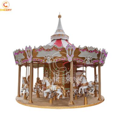 China FRP+steel new style theme park equipment carnival rides merry amusement park carousel go kids round rides for sale