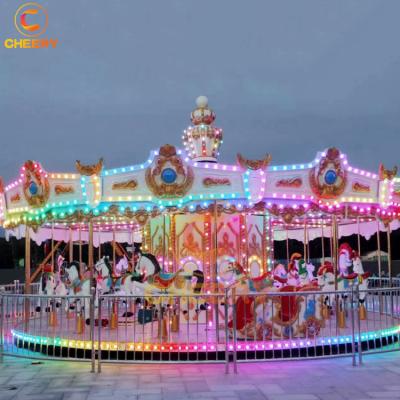 China Theme park ; Park ; Funfair Funfair Amusement Park Seats 16 36 Happy Seats Go Around Rental Carousel Animal Rides On Sale for sale