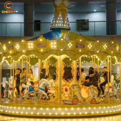 China Other Merry Entertainment Equipment Commercial Fiberglass Circulate Electric Merry Kids Vanish Round Carousel for sale