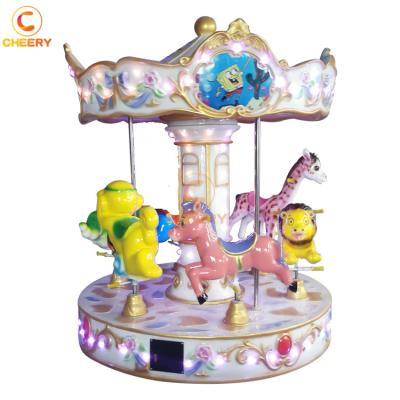 China As Your Requirements Custom Fun Attraction 3 Seats 6 Small Seats Coin Operated Kiddie Rides Mini Carousel For Sale for sale