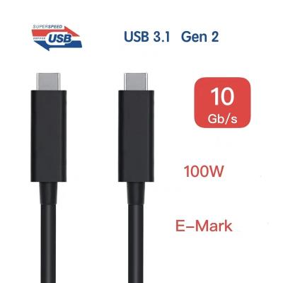 China USB Data Tansmission Type C Male To Male USB 3.1Gen 1 5Gbps Gen2 10Gbps Data Transfer 60W 3A 100W 5A Fast Charging Cable for sale