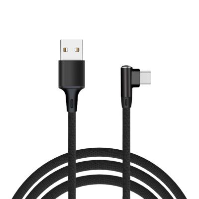 China 2021 New Arrival Type C USB MP3/MP4 Player Fast Charging Charger Type C Ally Nylon Braided Type C 90 Degree Bend Lightning USB Cable for sale