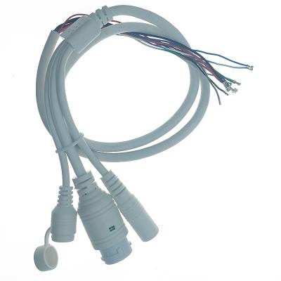 China IP Camera Waterpoof CCTV IP Network Camera PCB Module Video Power End Cable &reset Connctors with Terminals RG45 Female and DC Male PVC for sale