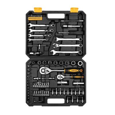 China Repairing Tools DEKO DKAT82 Drill Bit Yellow Home Appliances Repair Hand Screwdriver Tool Kit Socket Ratchet High Quality Combination for sale