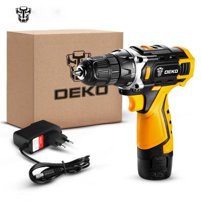 China DEKO DKCD12FU-LiS1 Sausage Mini Cordless Power Drill Home DIY Screwdriver DC Lithium Ion Battery Drill for Home Woodworking DKCD12FU SET1 for sale