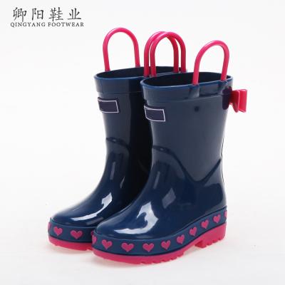 China Fashion trend factory high quality rainbow kids rain boots PVC fashion transparent rain boots for sale