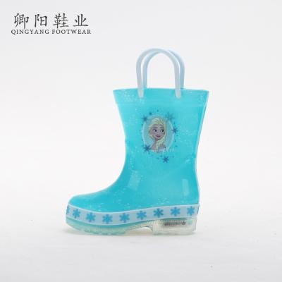 China Fashion trend factory high quality rainbow kids rain boots PVC fashion transparent rain boots for sale