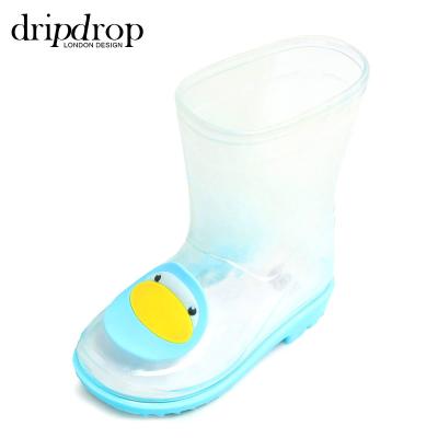 China Fashion Trend Factory High Quality Animal Cheap Kids PVC Fashion Design Flower Printing Transparent Rain Boots for sale