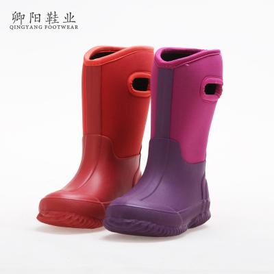 China Fashion Trend Manufacturer Factory High Quality Kids Giraffe Matt Finish Winter Neoprene Rubber Monogrammed Cartoon Kids Rain Boots for sale