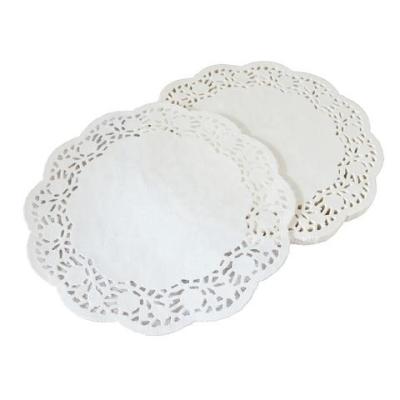 China High Quality Sustainable Hot Sale Round White Disposable Lace Paper Placemats For Food for sale