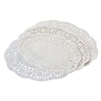 China Doyleys Food Grade Eco-Friendly Oval Paper Doilies Lace Paper Doilies Cake Mats Disposable Cake Paper for sale