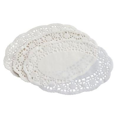 China Eco-Friendly Doyleys High Quality Oval Paper Lace Cake Sustainable Disposable Paper Pad Food Grade Paper Doilies Cake Mat Pad for sale