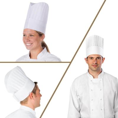 China Hot Selling Eco-Friendly Customizable Non-Woven Fabric Chef Hat Kitchen Supplies White Disposable Chef Hat Excellent Quality For Cooking Hat for sale