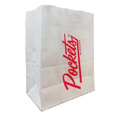 China Disposable Hamburger Packaging Paper Bread Bags Food Packaging Bag Logo Oil Proof Paper Bags Disposable Paper Bag for sale