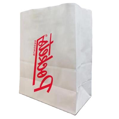 China Hot Selling Biodegradable Bagging Customizable Logo Oilproof Bag Disposable Kraft Paper Bread Burger Wrapping Bag for sale