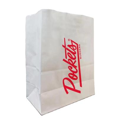 China Customized Hot-selling biodegradable hamburger packaging bread bag logo oil-proof bag 60*40*30 kraft paper disposable paper bag for sale