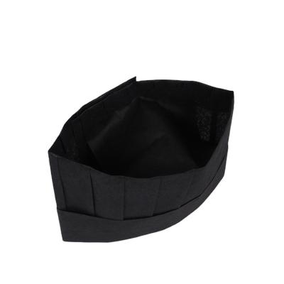 China Restaurant Kitchen Inductry Chef Hat Restaurant Hotel Cafe Chef Hat Disposable Black Nonwoven Classic Fodder for sale