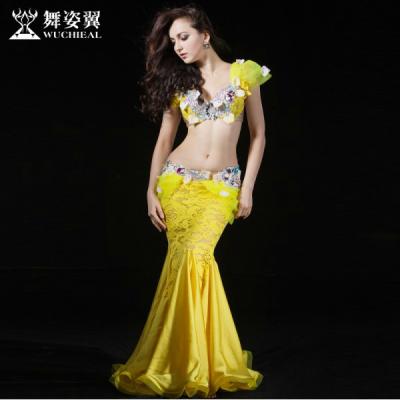 China Professional Egyptian Sets Wuchieal Lace Performance Belly Dance Costumes for sale