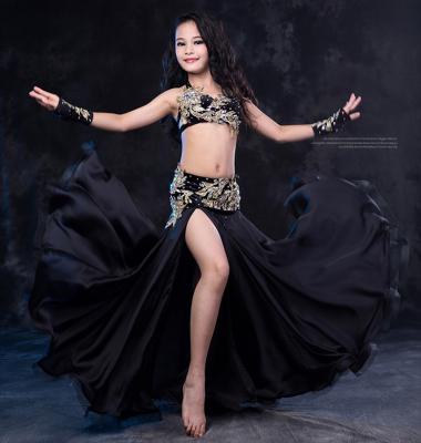 China Sets RT160 Wuchieal and Silk Velvet Satin and Modal Professional Kids Oriental Dance Costumes for Stage Performance for sale