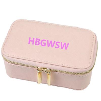 China Ring Display Design Earing Travel Jewelery Box Storage Gift Luxury Rose Leather Jewelry Storage Cabinet Organizer PU Small for sale