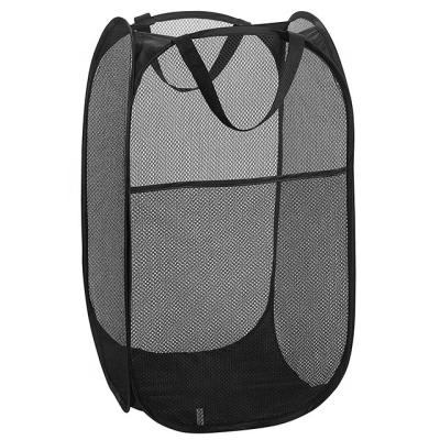 China Foldable Pop Cloth Hotel Collapsible Box Bag Kid's Mesh Collapsible Automatic Dirty Laundry Basket for sale