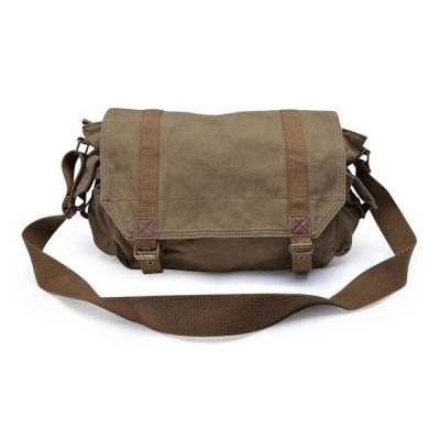 China Custom Canvas Army Messenger Empty Laptop Military Business Cross - Body Vintage Man Shoulder Sling Bag for sale