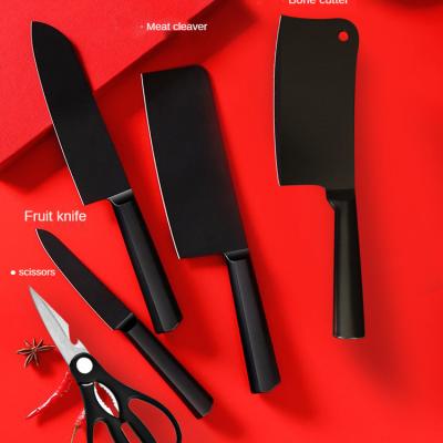 China New Dropshipping 5 Viable Food Grade Fiber Grain Handle Chef Rubber Plated Wood Knife Carving Practical Knife Set for sale