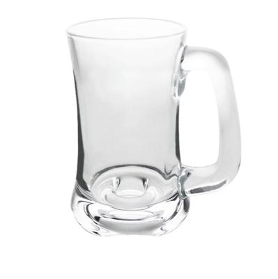 China Sodium and calcium environmental protection craft beer mug glass commercial beer mug Large capacity glass tea cup KTV wheat belt belt glass mug for sale