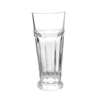 China 16oz Clear Transparent High Quality Sodium Calcium Environmental Protection Glass Big Box Shaped Containers Lid Cola Beer Glass Bamboo Cup With Straw for sale