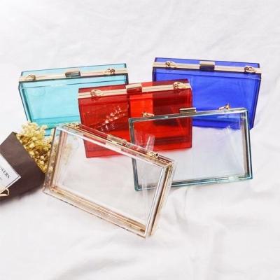 China New Fashion Colorful Fashion Dinner Bag Fashionable Acrylic Transparent Purse Clutch Bag Handbag for sale