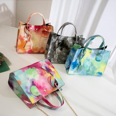 China Fashion Large Capacity Sling Bags Youth Women Handbags Designs Tie Dye Color Girl Lightweight Cross - Body Bag for sale