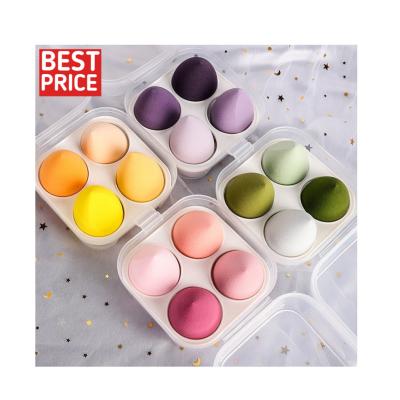 China Brand New 4 Pack Q Egg Box Soft Elastic Beauty Egg Set Egg Dry And Wet Private Label Makeup Puff Powder Sponge Sponge Label Custom for sale