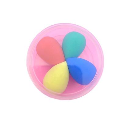 China None Hydrophilic Polyurethane Latex Best 4PCS Mini Flower Shape High Quality Makeup 2022 Amazon Latex Makeup Powder Puff Free Sale Sponge With Box Set for sale