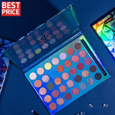 China New Professional Hot Selling Glitter Waterproof Matte Customize Logo Makeup Palette High Pigment 35 Colors Eyeshadow Palettes Private Label for sale