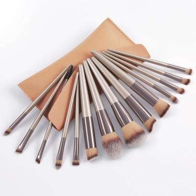 China 2022 Good Quality Super Soft Factory Directly Most Popular 14 Pcs Brushes Hand Crafted Makeup Brush Private Custom Logo for sale