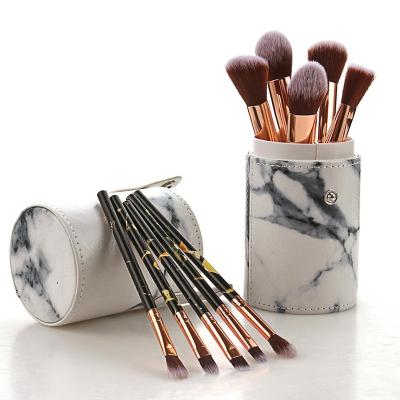 China Angular Blush Marble 10Pcs Makeup Brush, High Quality Cosmetic Makeup Brush Set, Custom Logo Private Label Powder Brushes Makeup Brush Tool for sale