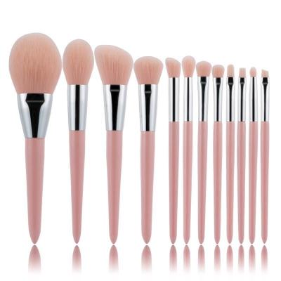 China Favorite 12 Super Soft Pink Portable Rayon Hair Professional Makeup Brush Set Super Soft Skin Friendly Soft Customizable LOGO for sale