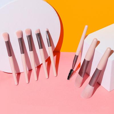 China 8 Pcs Mini Makeup Brush Set Skin-Friendly Small Travel Makeup Brush Custom Logo Mini Cosmetic Brushes Set With Bag for sale