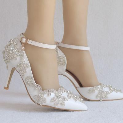 China Crystal Queen Lady Shoes Rhinestone Anti-slippery Sandals Pumps Women Soft Luxury Platform Wedding High Heels for sale