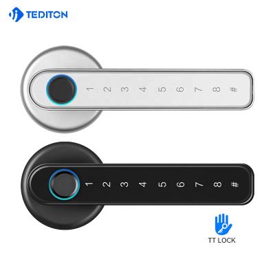 China Tediton Ttlock Zinc Alloy APP Fingerprint Door Lock Biometric Zinc Alloy Keyless Smart Door Lock for sale