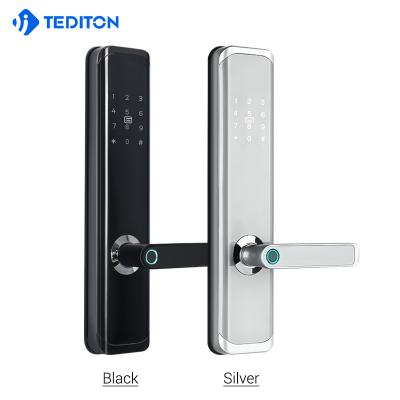 China Tediton Smart Life Aluminum Alloy Fingerprint WiFi Keyless Electronic Biometric APP Smart Digital Door Lock Tuya for sale