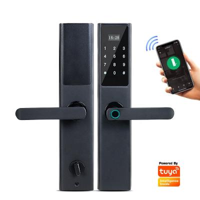 China 304 Stainless Steel Panels / Bigger Panel New Design Fingerprint Digital Armored Glass Key Epic Door Lock By Wifi Tuya Smart Life APP for sale