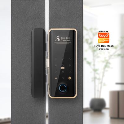 China New OEM/ODM Digital Aluminum Alloy Fingerprint Code Doorbell Sliding Glass Door Tuya BLE Smart Door Lock For Office for sale